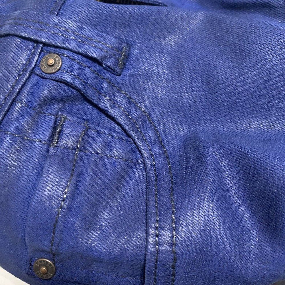 james jeans twiggy ankle 19371 Womens Solid Blue Shine High Rise Denim 28 - Picture 4 of 4